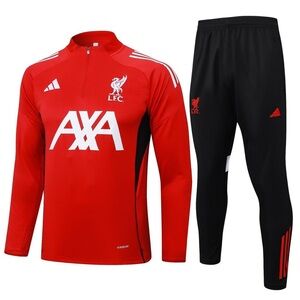 Adidas Red and Black LFC Men's Jersey Set
